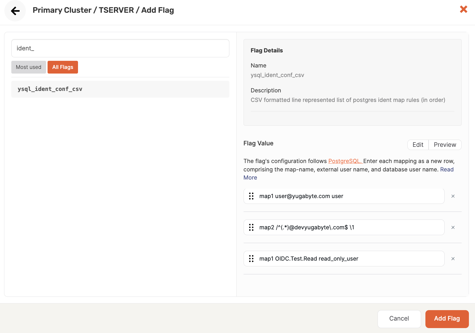 Configuring ysql_ident_conf_csv flag for OIDC Configuring ysql_ident_conf_csv flag for OIDC